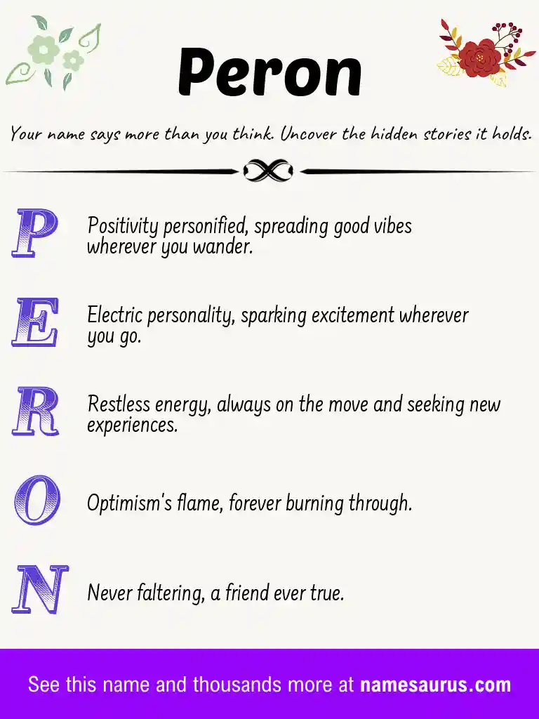 Acrostic poem about Peron.