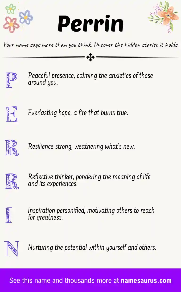 Acrostic poem about Perrin.