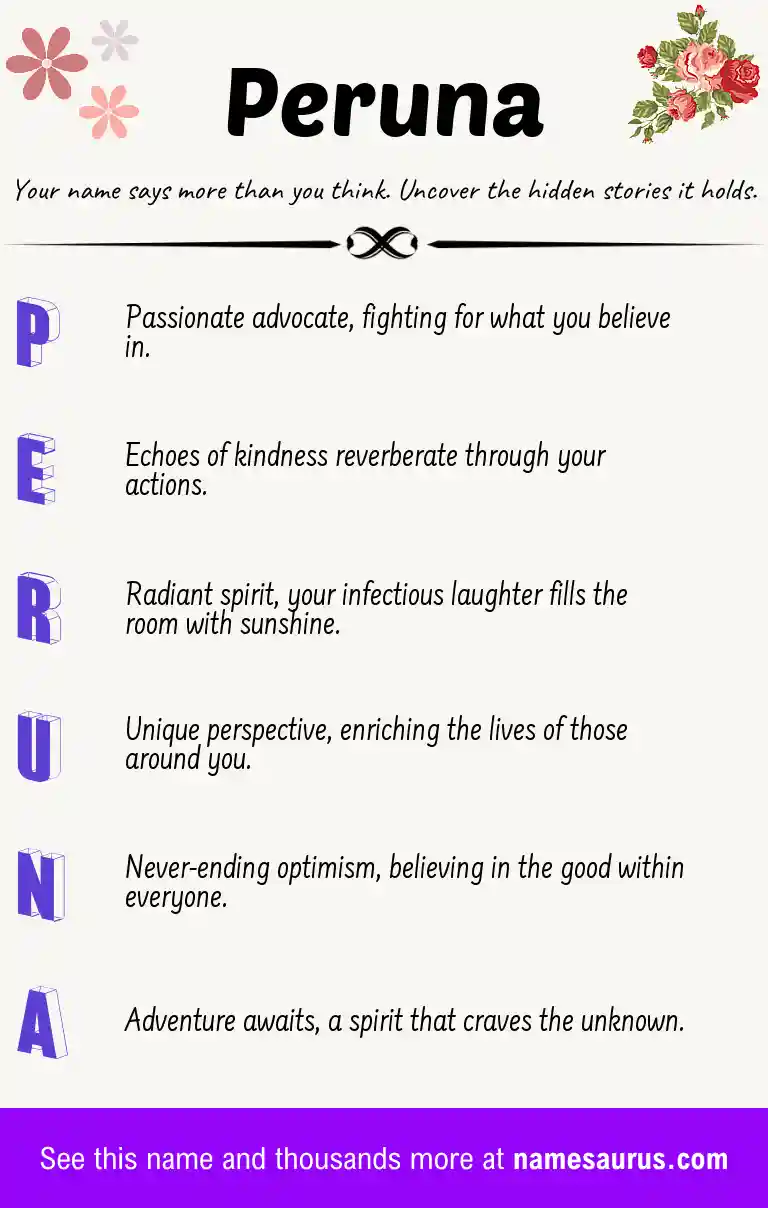 Acrostic poem about Peruna.