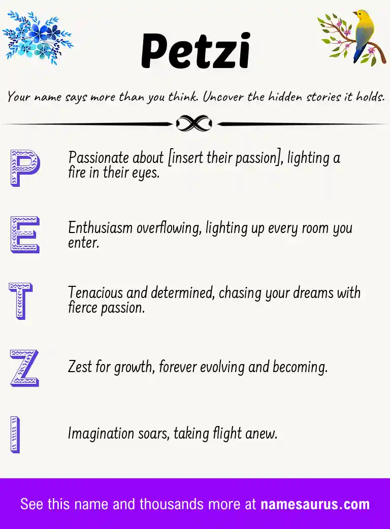 Acrostic poem about Petzi.
