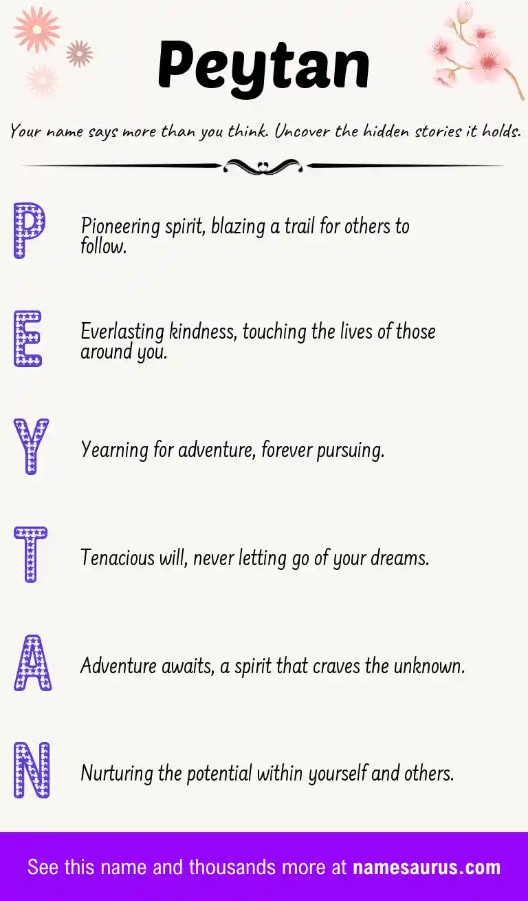 Acrostic poem about Peytan.