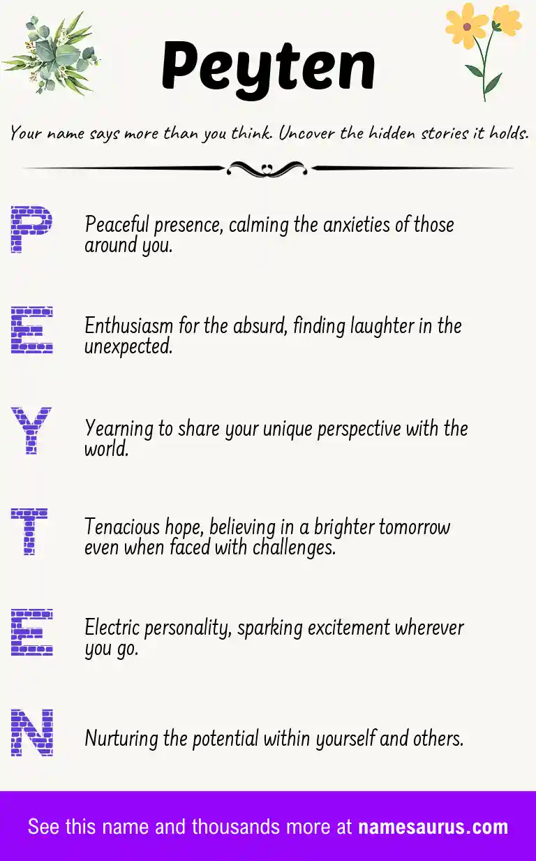 Acrostic poem about Peyten.