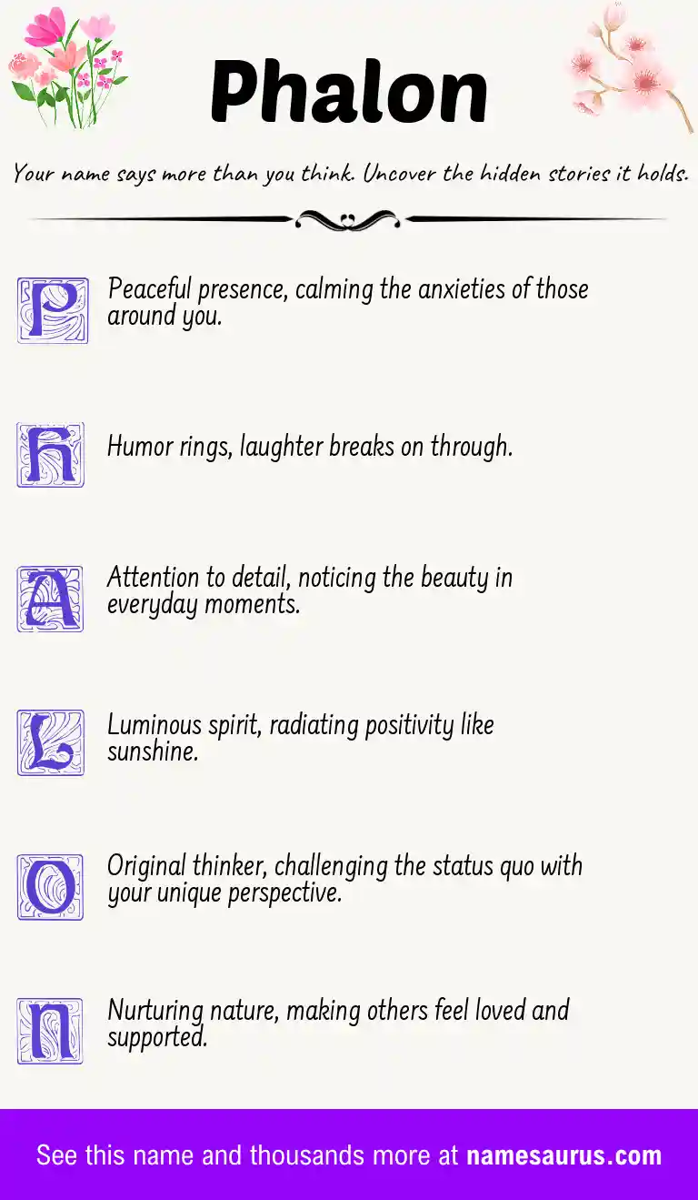 Acrostic poem about Phalon.