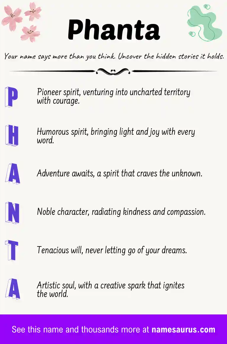 Acrostic poem about Phanta.
