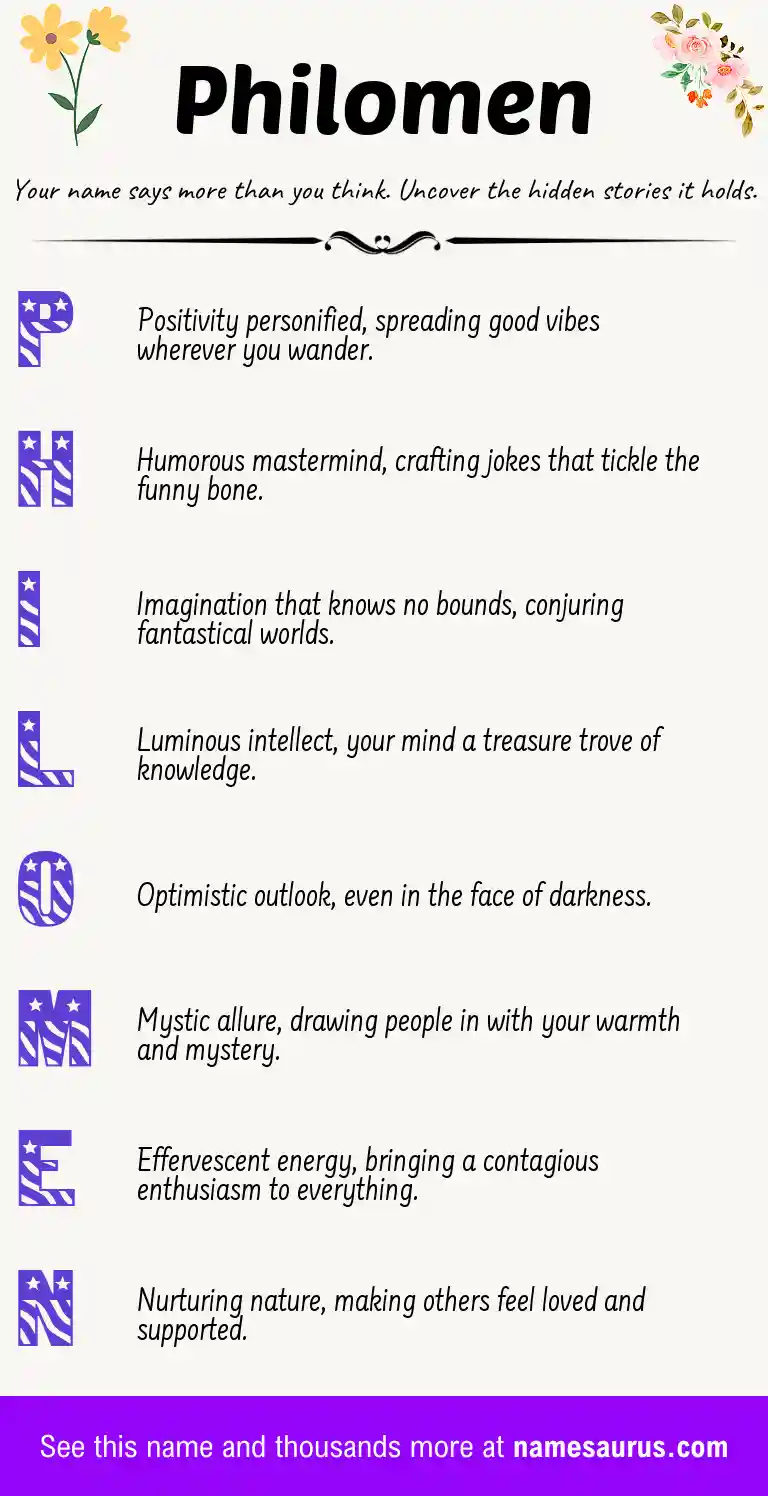 Acrostic poem about Philomen.