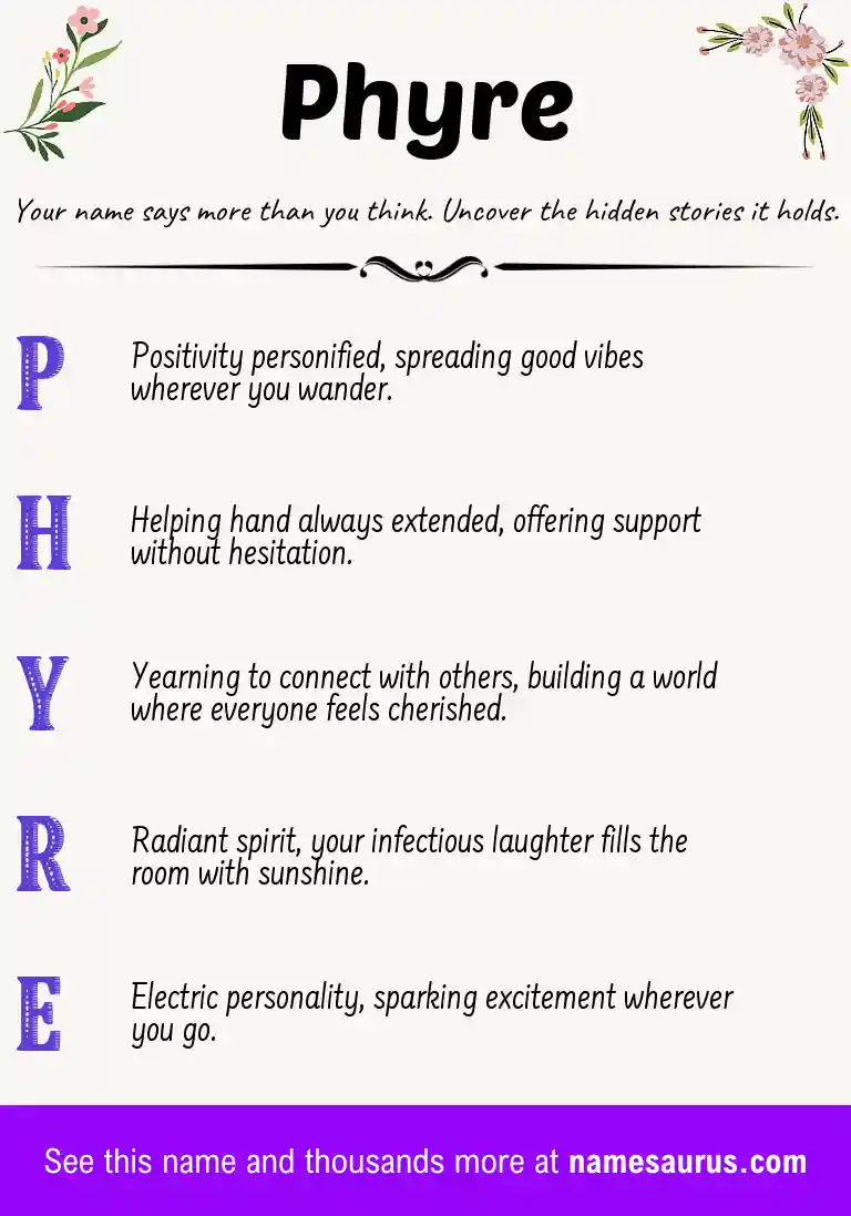 Acrostic poem about Phyre.