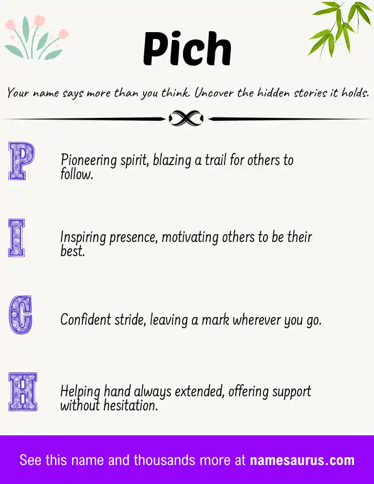 Acrostic poem about Pich.