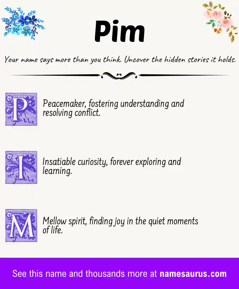 Acrostic poem about Pim.