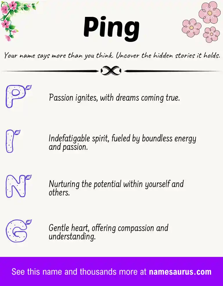 Acrostic poem about Ping.
