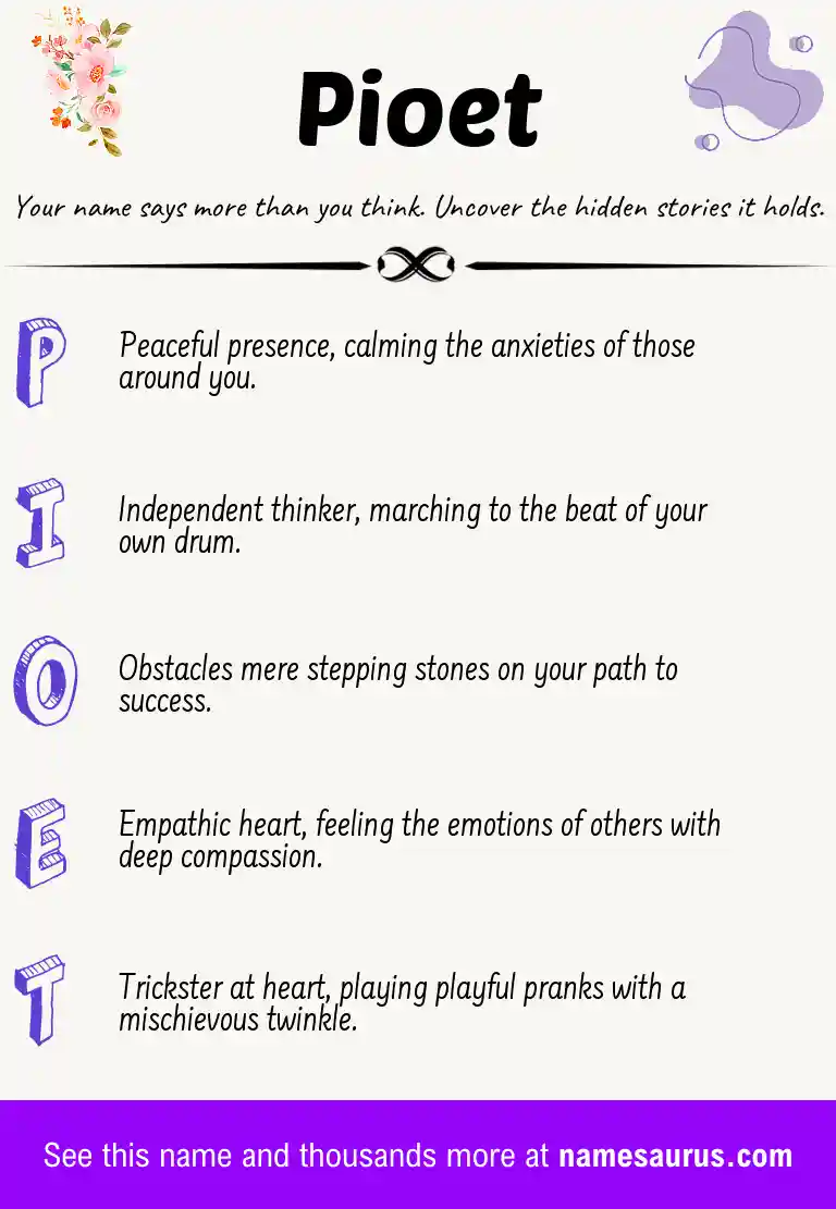Acrostic poem about Pioet.