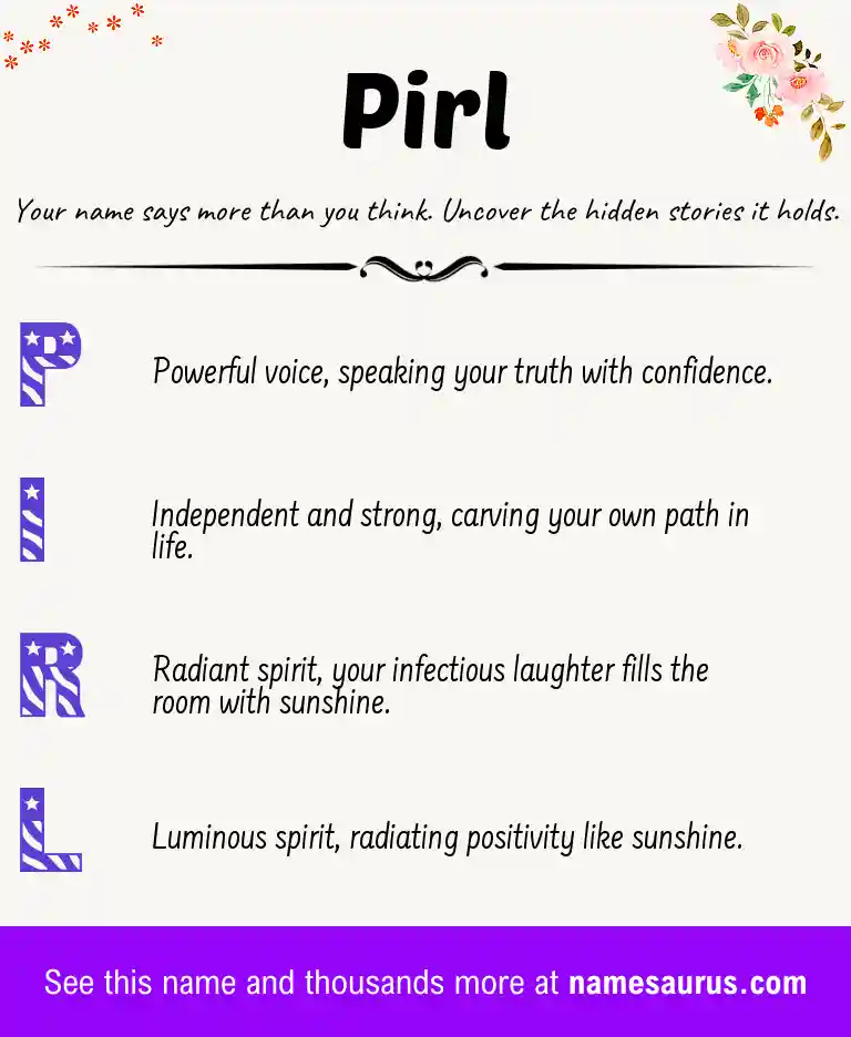 Acrostic poem about Pirl.
