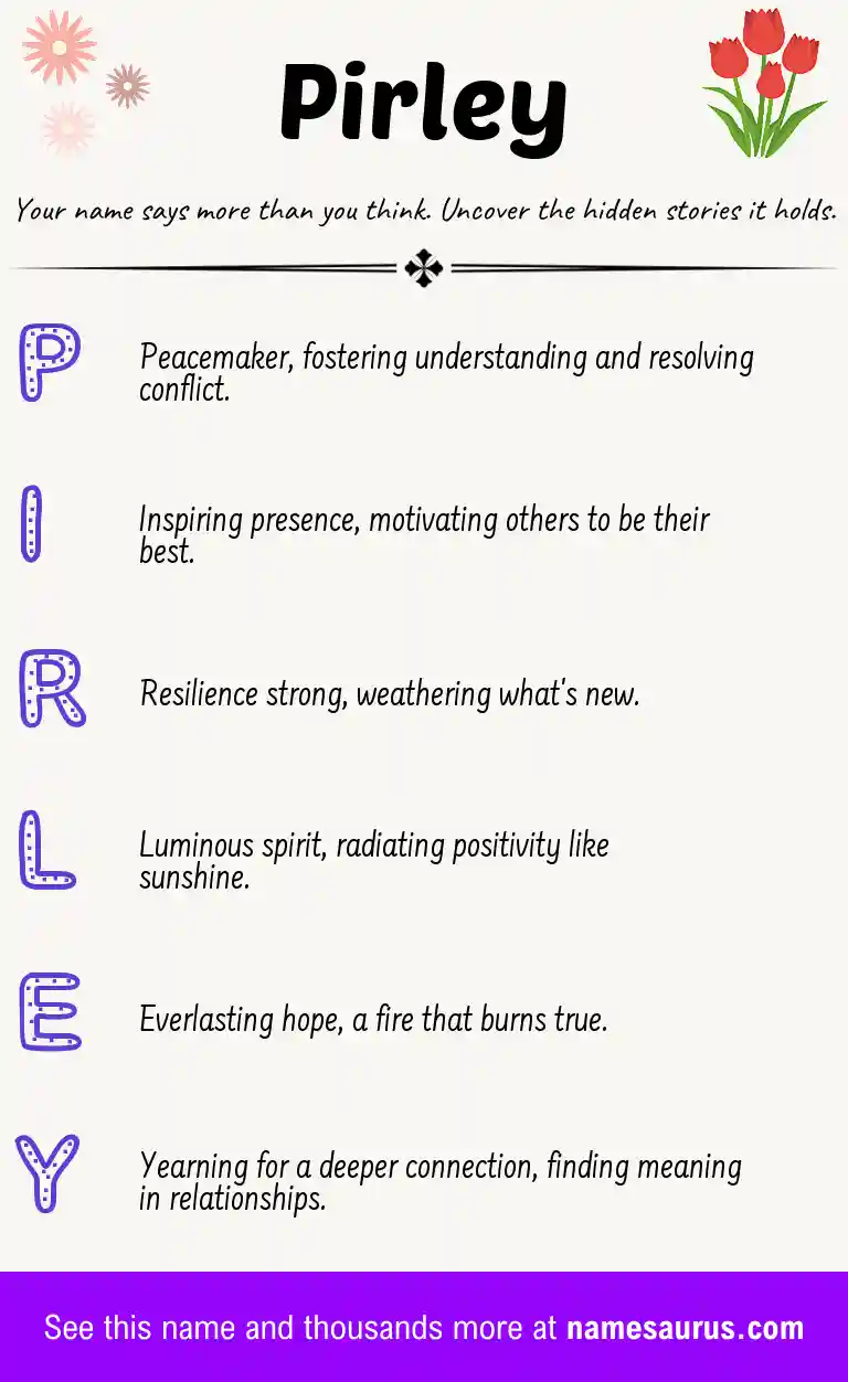 Acrostic poem about Pirley.