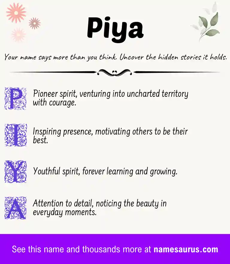 Acrostic poem about Piya.