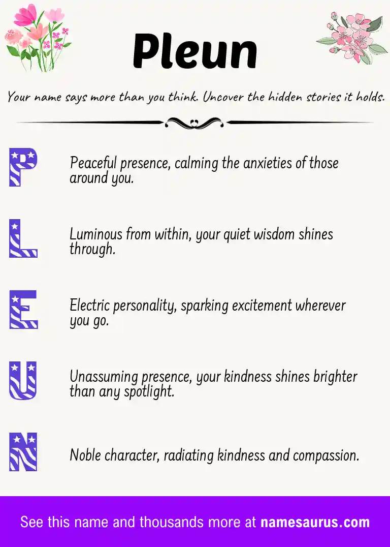 Acrostic poem about Pleun.