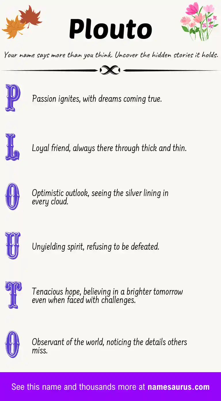 Acrostic poem about Plouto.