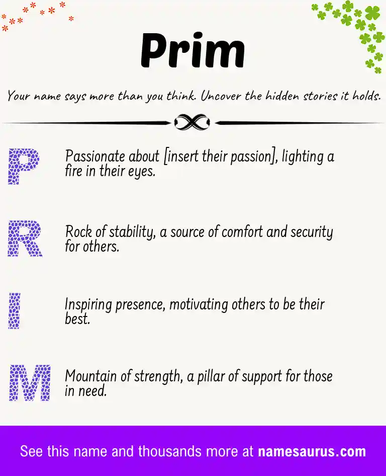 Acrostic poem about Prim.