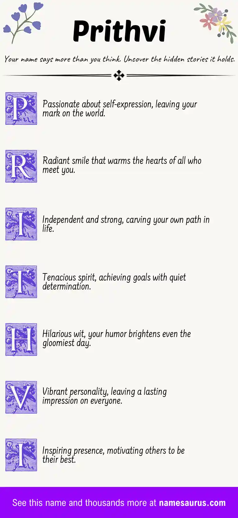 Acrostic poem about Prithvi.