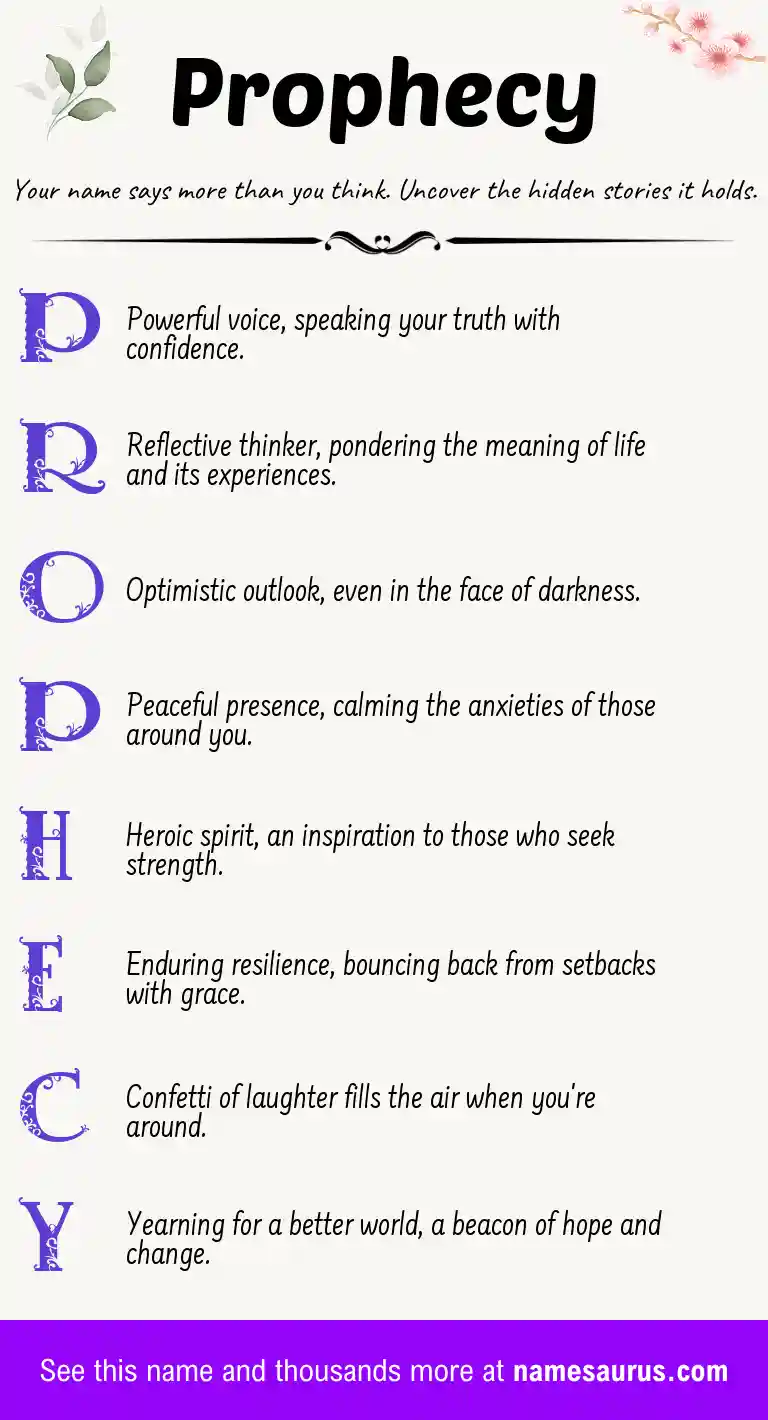 Acrostic poem about Prophecy.