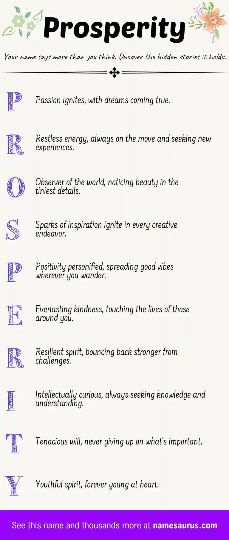 Acrostic poem about Prosperity.