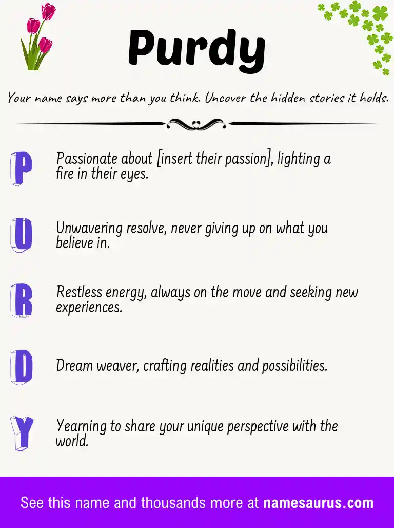 Acrostic poem about Purdy.