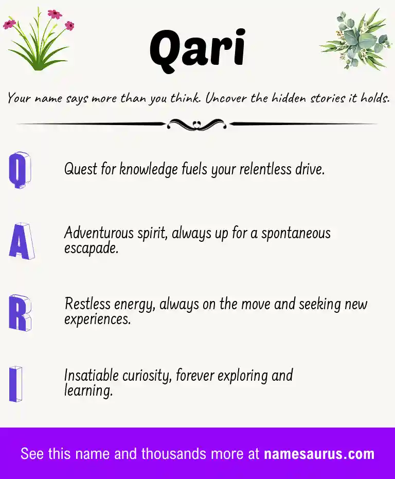 Acrostic poem about Qari.
