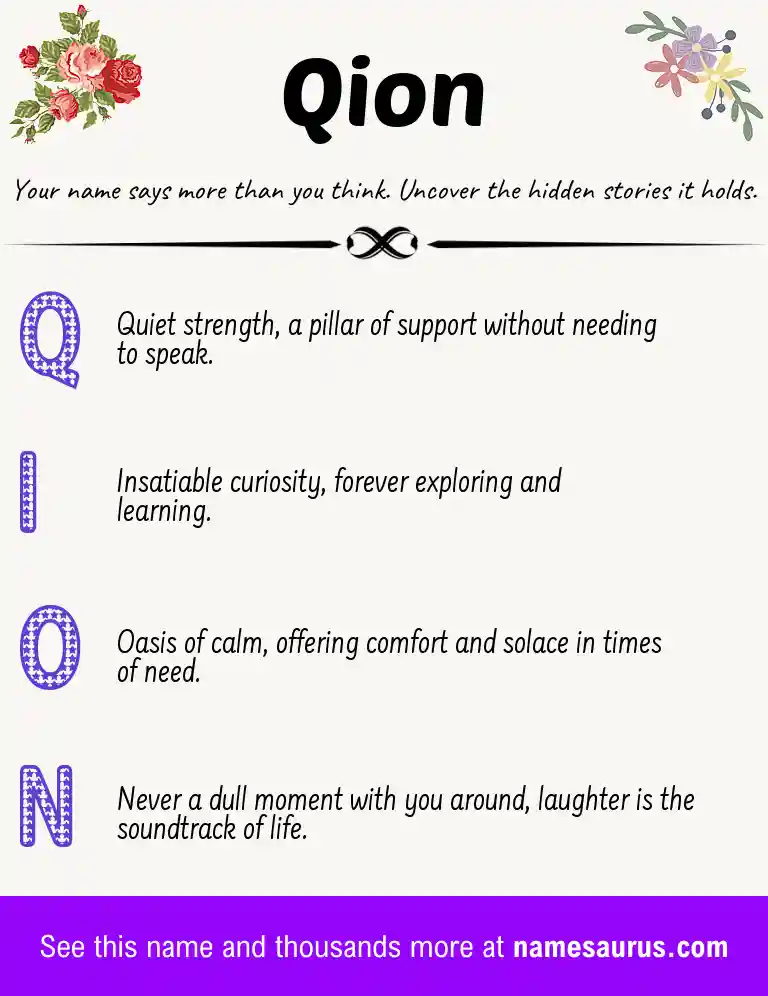Acrostic poem about Qion.