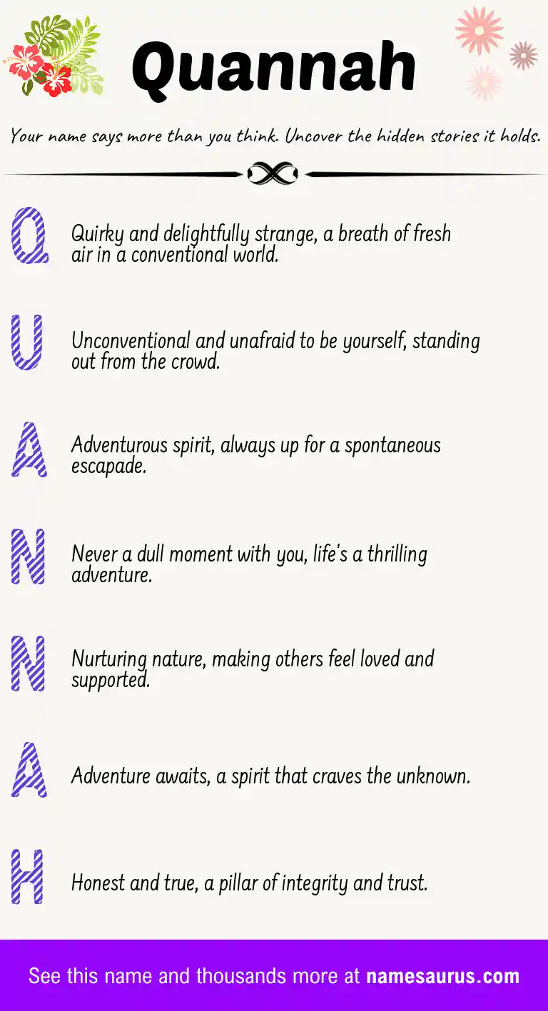 Acrostic poem about Quannah.
