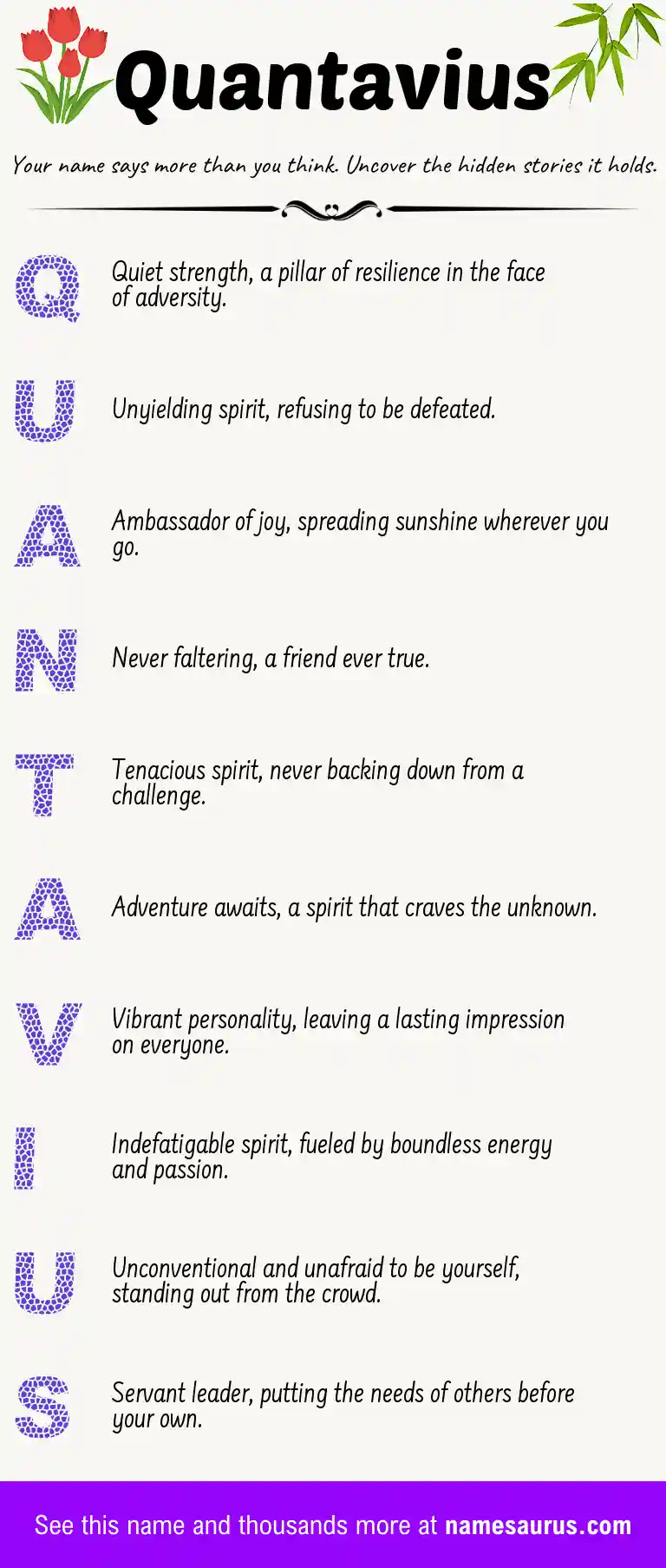 Acrostic poem about Quantavius.