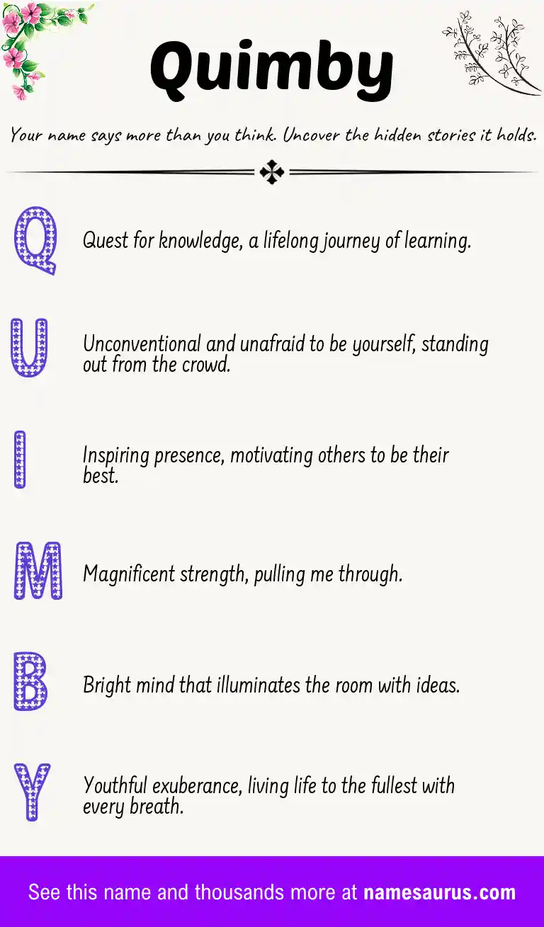 Acrostic poem about Quimby.