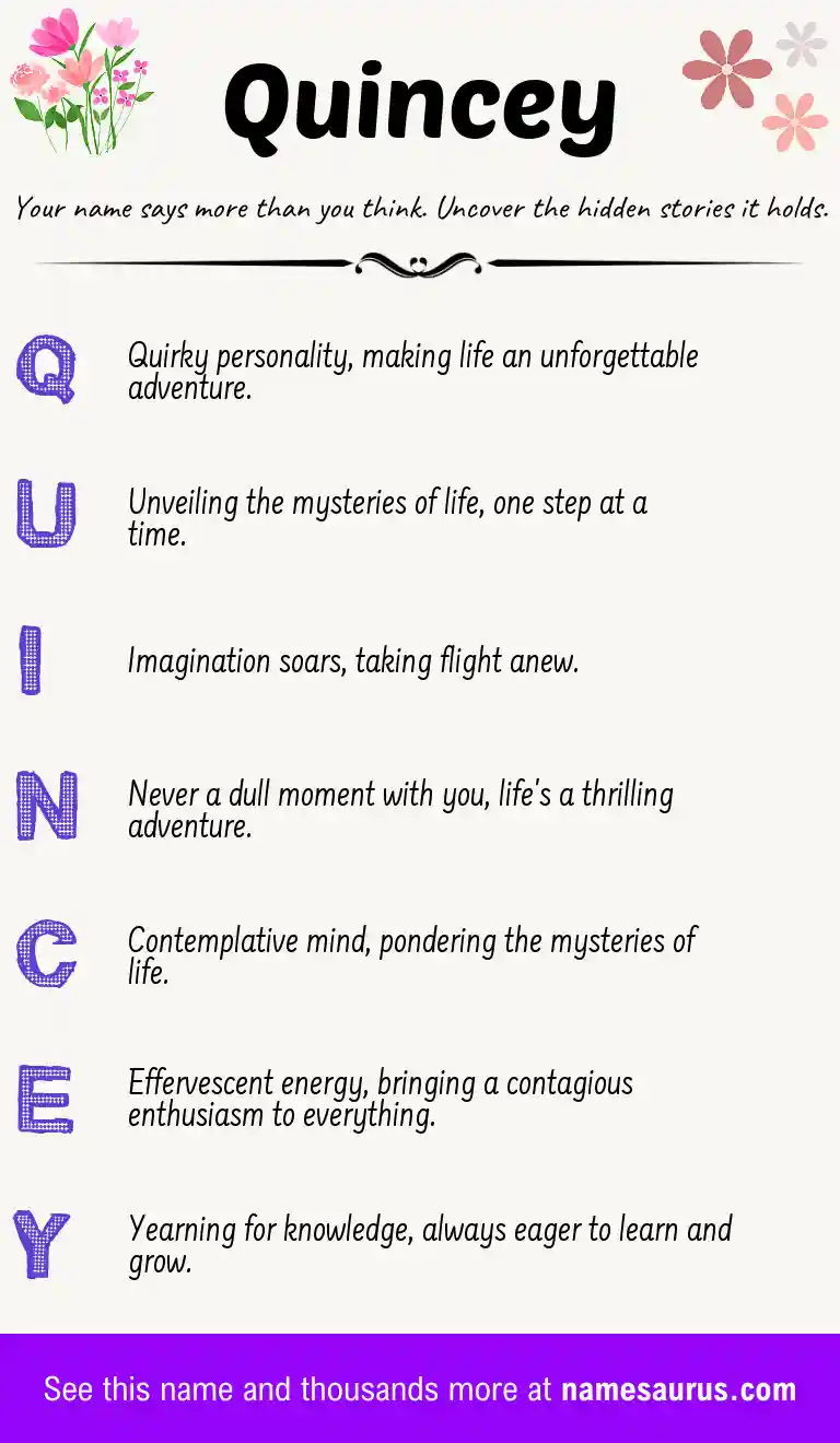 Acrostic poem about Quincey.