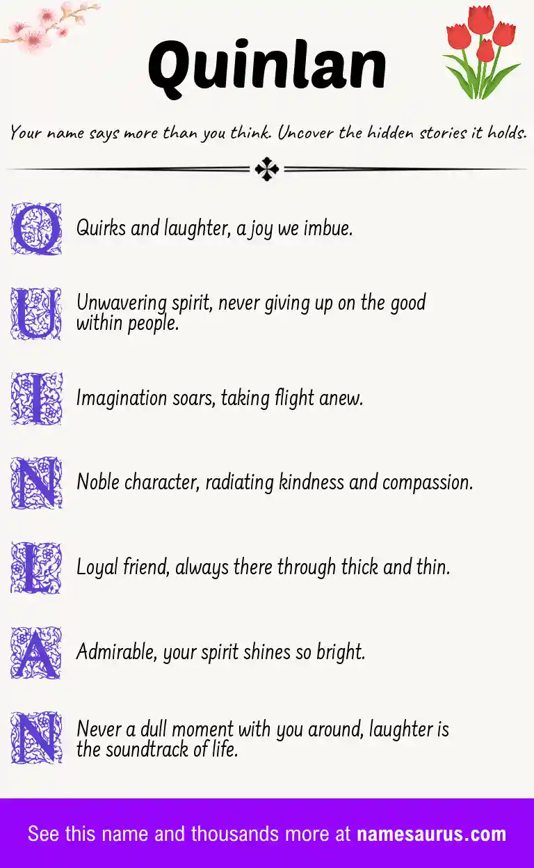 Acrostic poem about Quinlan.