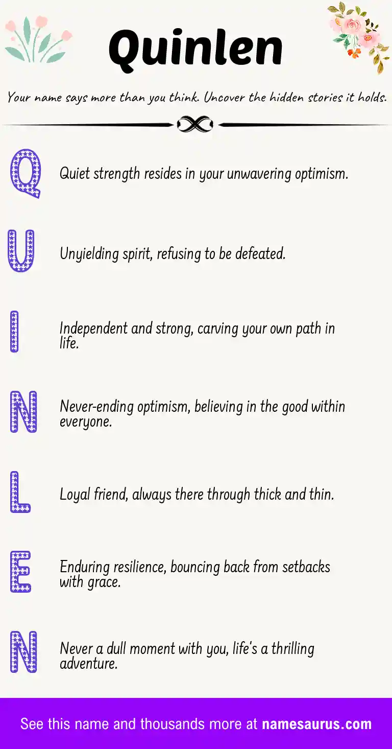 Acrostic poem about Quinlen.
