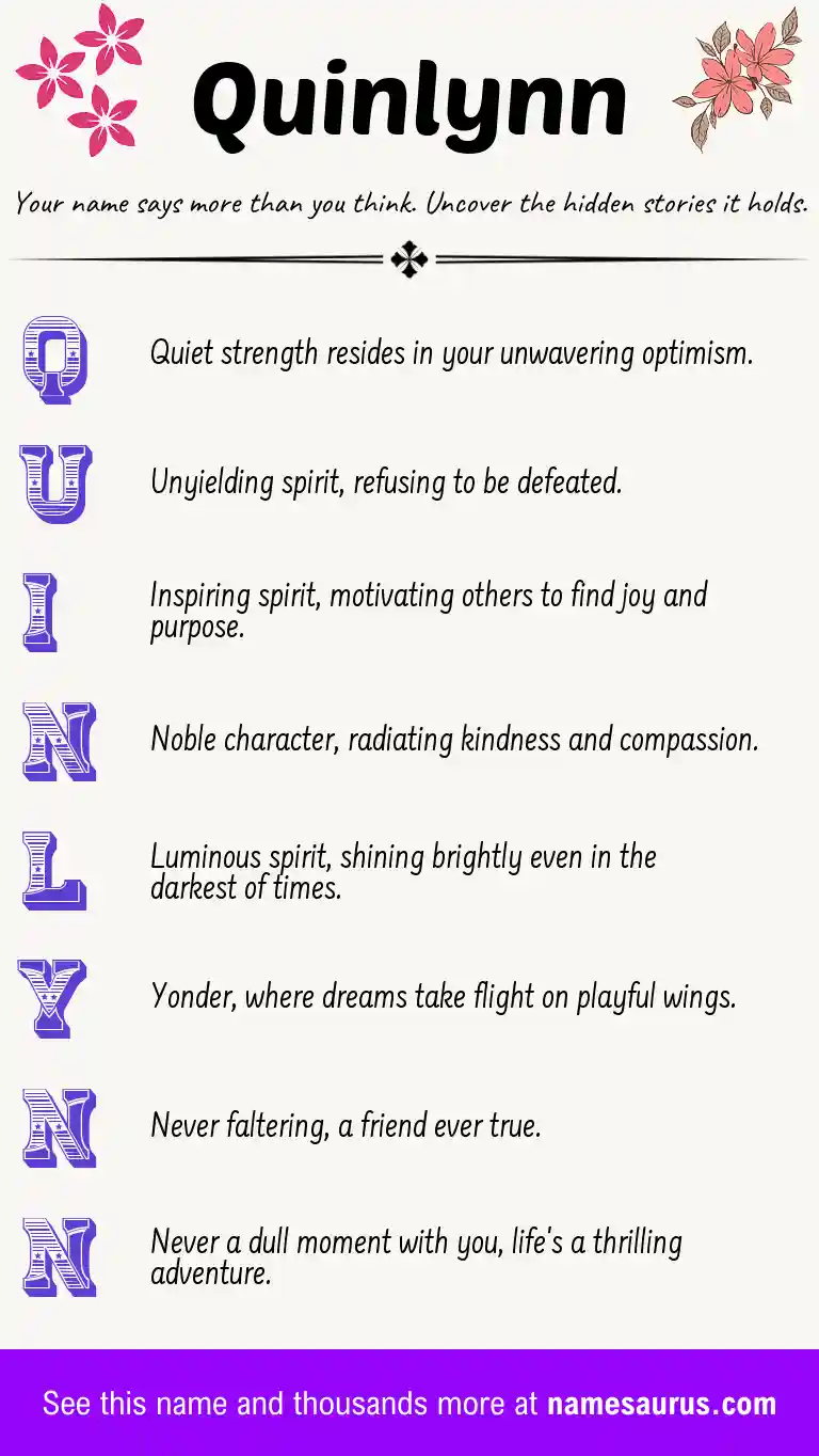 Acrostic poem about Quinlynn.