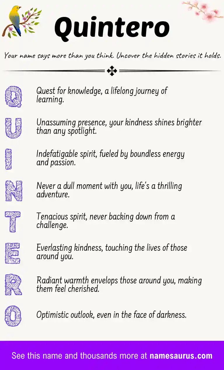 Acrostic poem about Quintero.