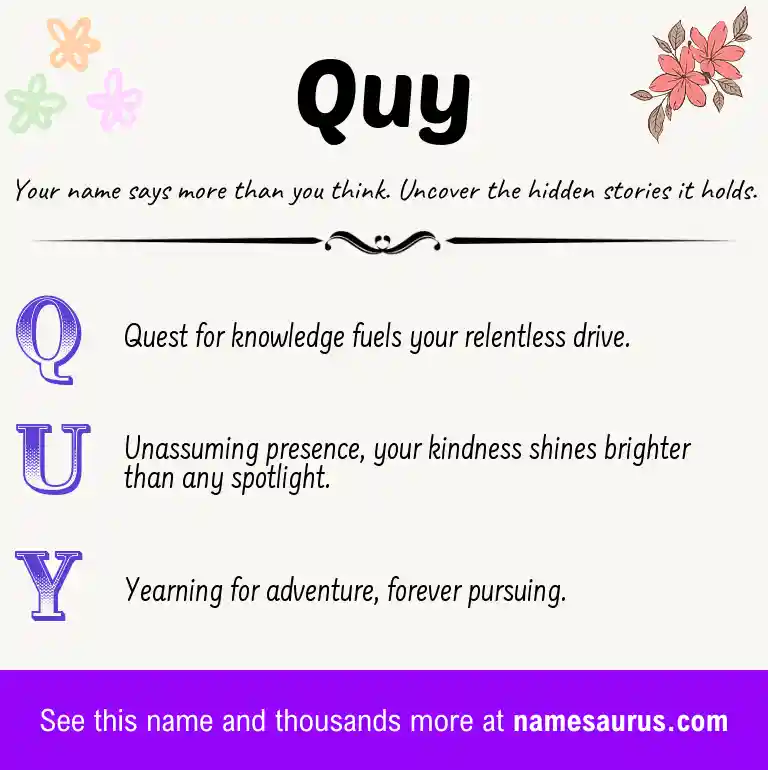 Acrostic poem about Quy.