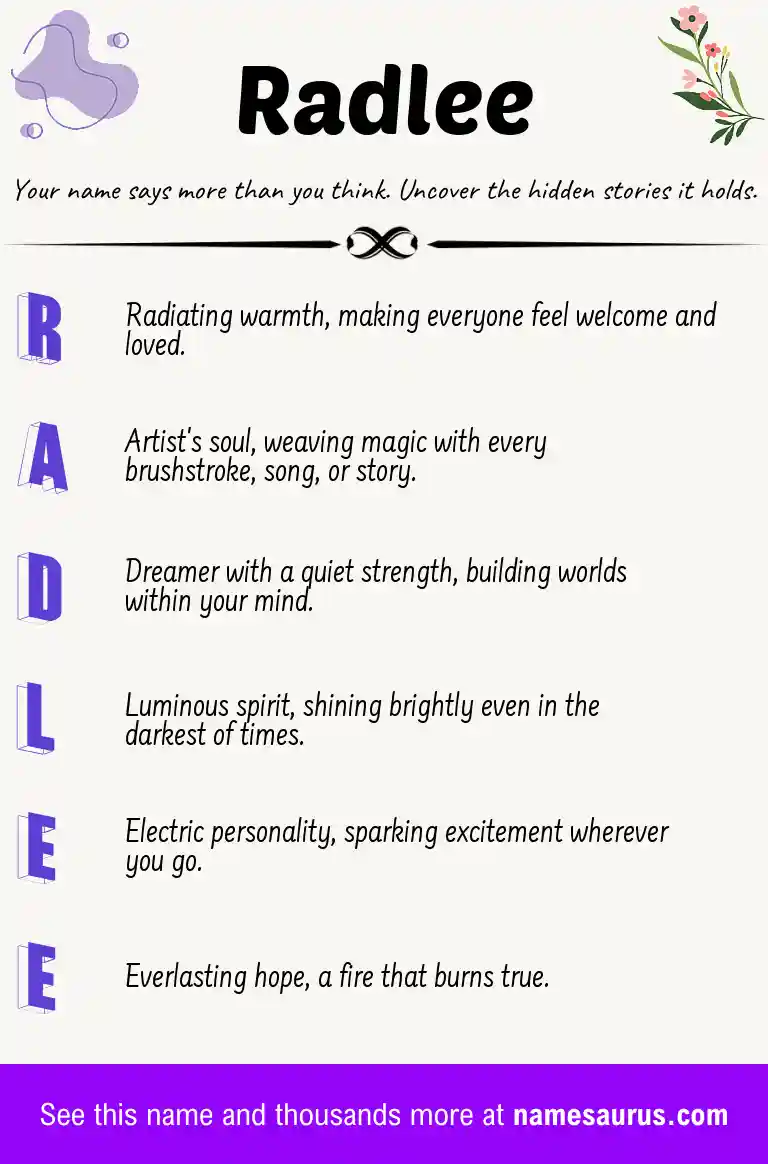Acrostic poem about Radlee.