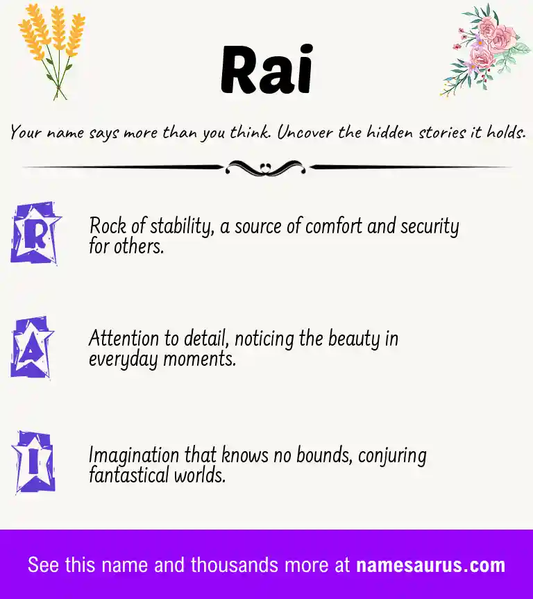 Acrostic poem about Rai.