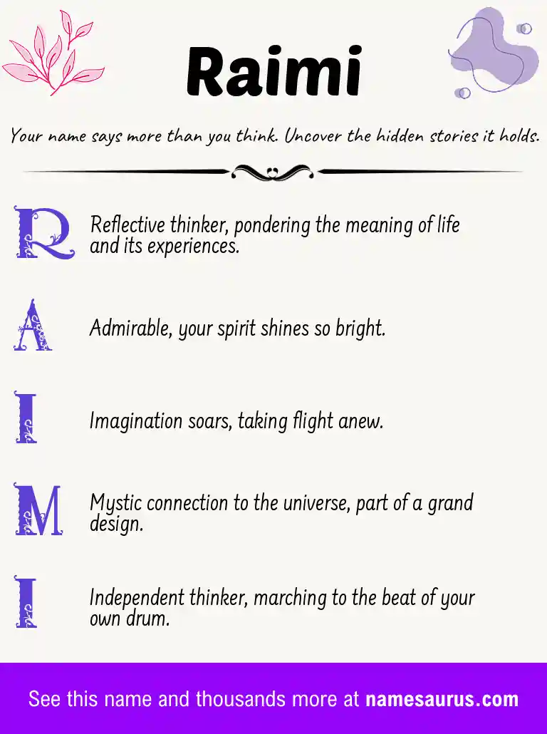 Acrostic poem about Raimi.