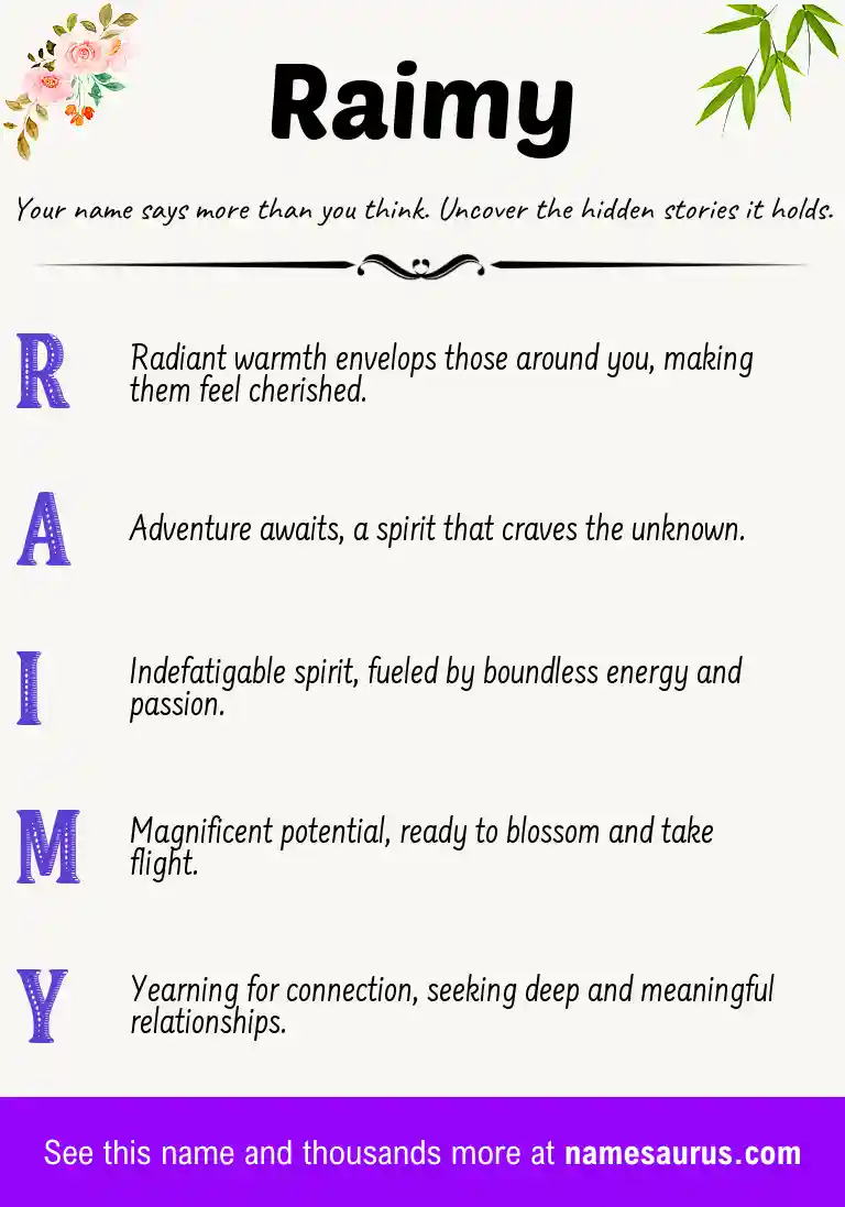 Acrostic poem about Raimy.