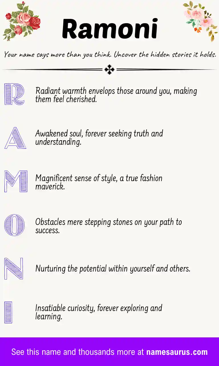 Acrostic poem about Ramoni.
