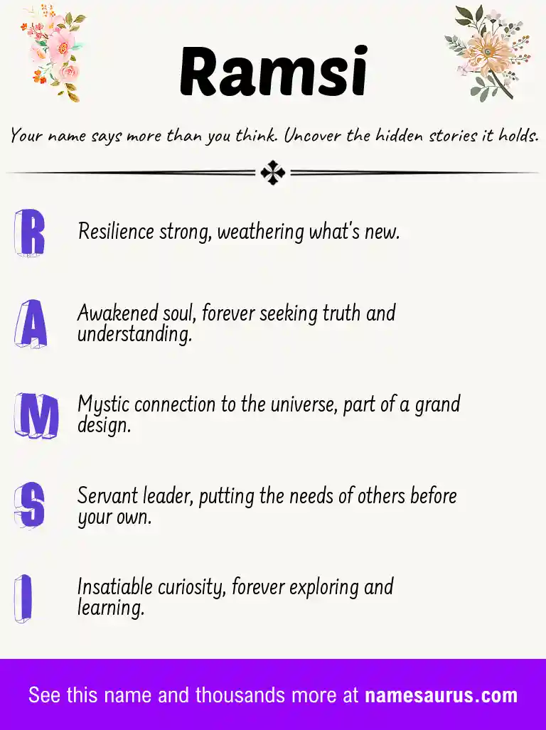 Acrostic poem about Ramsi.