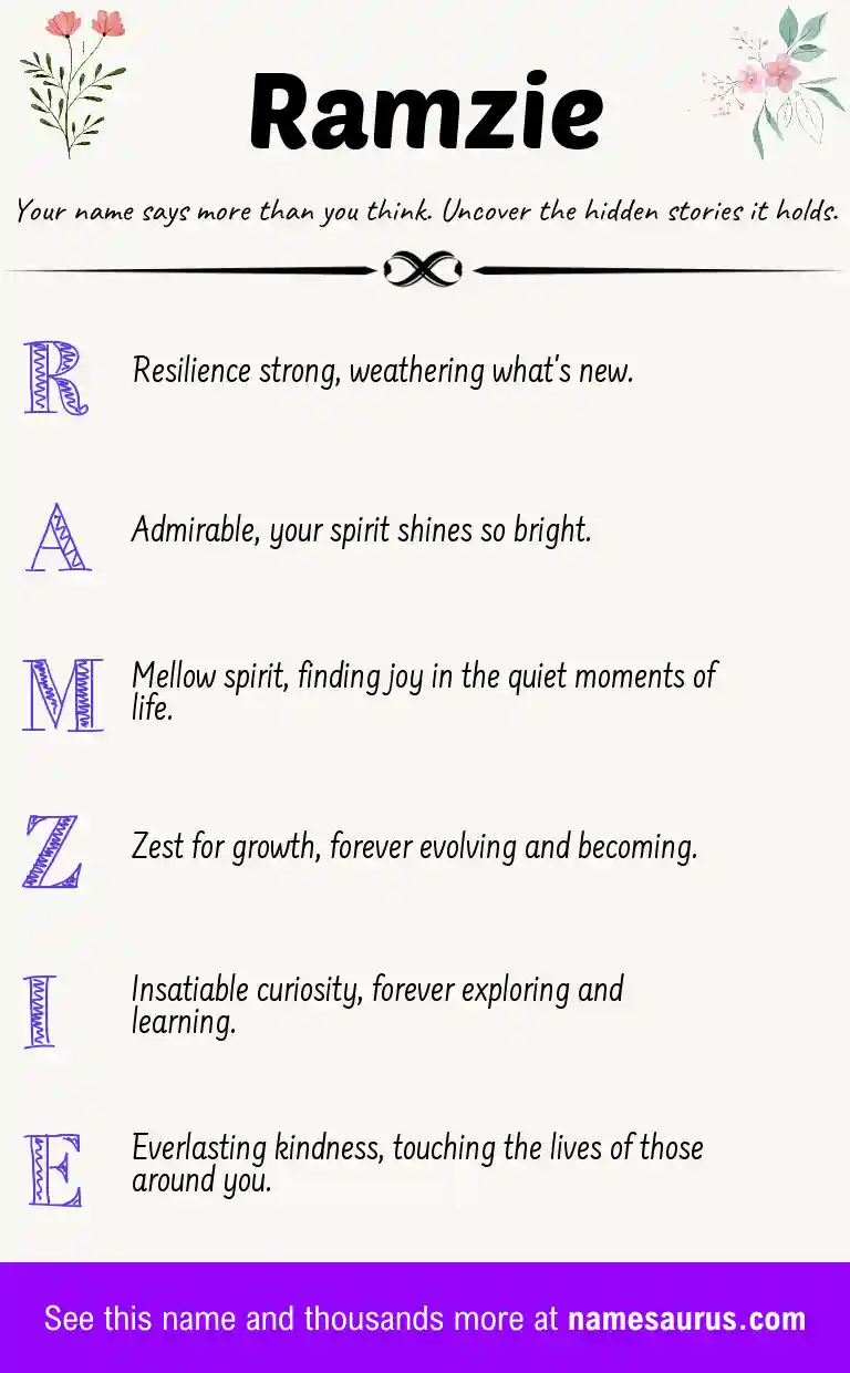Acrostic poem about Ramzie.