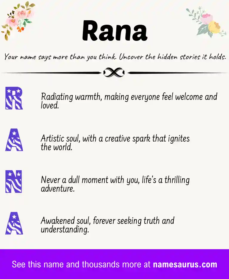 Acrostic poem about Rana.