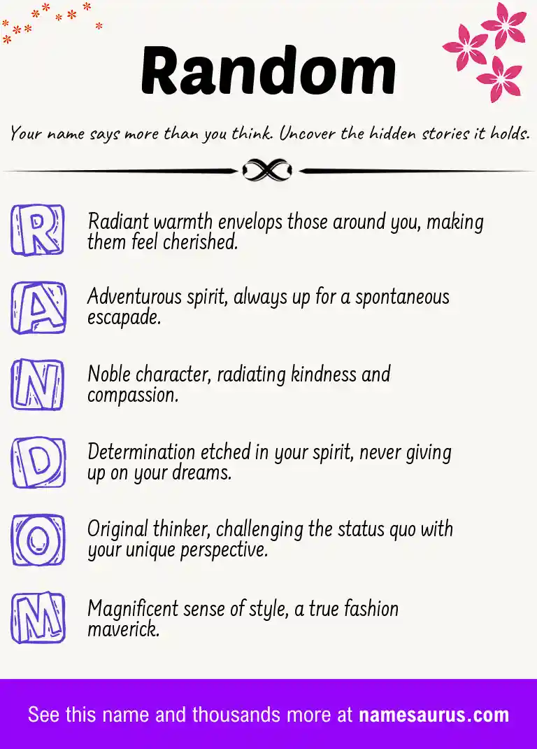 Acrostic poem about Random.