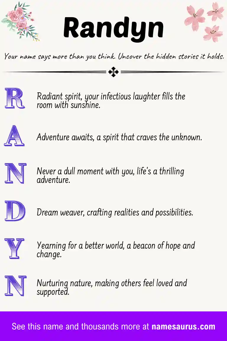 Acrostic poem about Randyn.