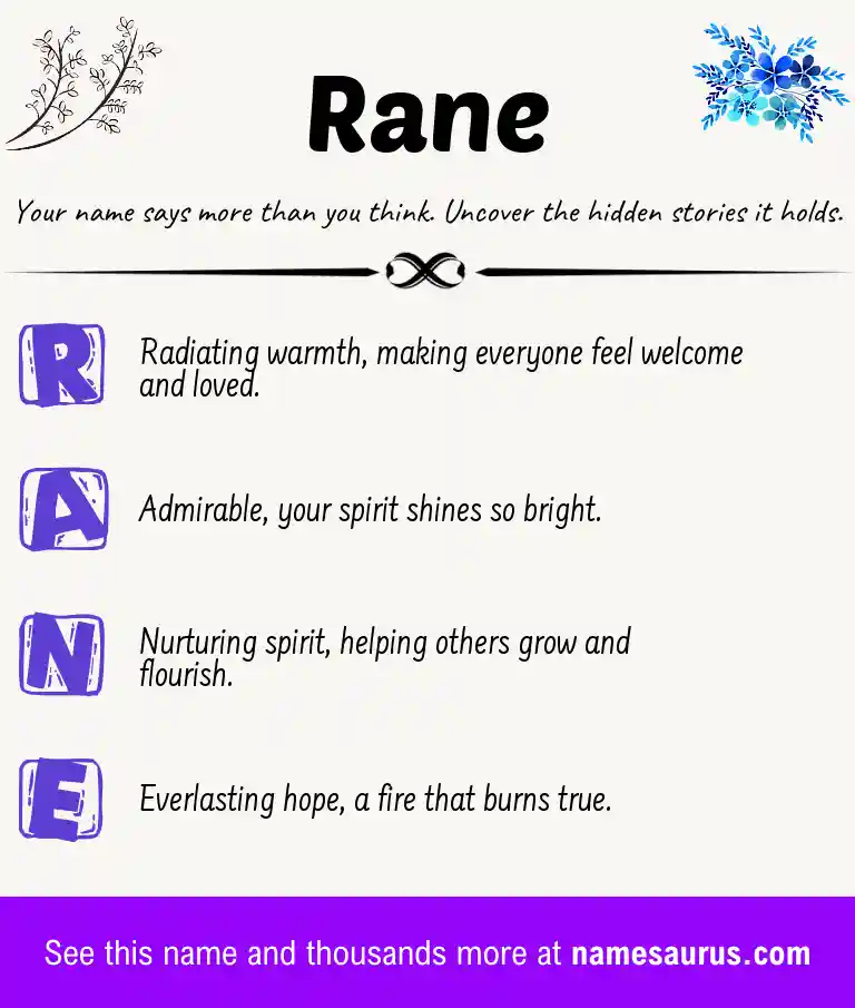 Acrostic poem about Rane.