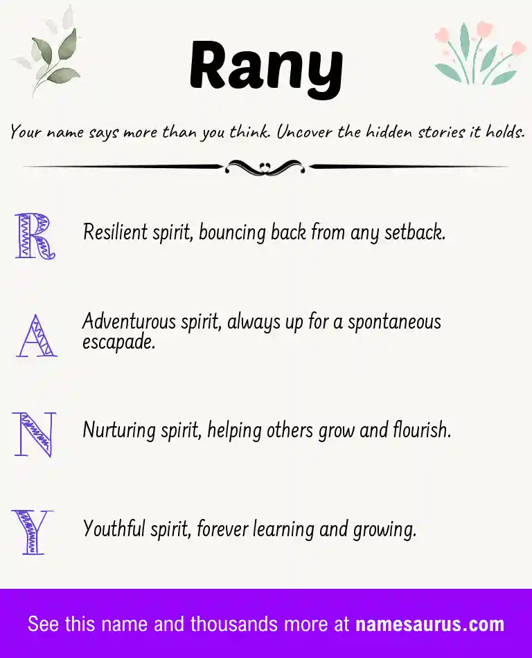 Acrostic poem about Rany.