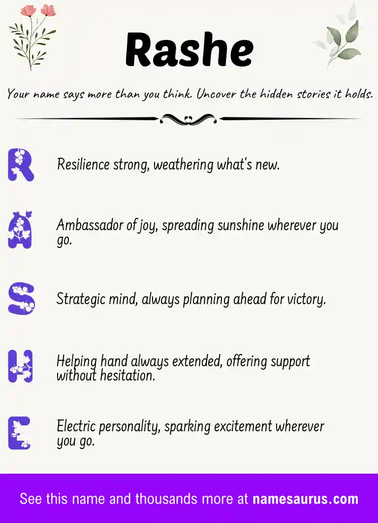 Acrostic poem about Rashe.