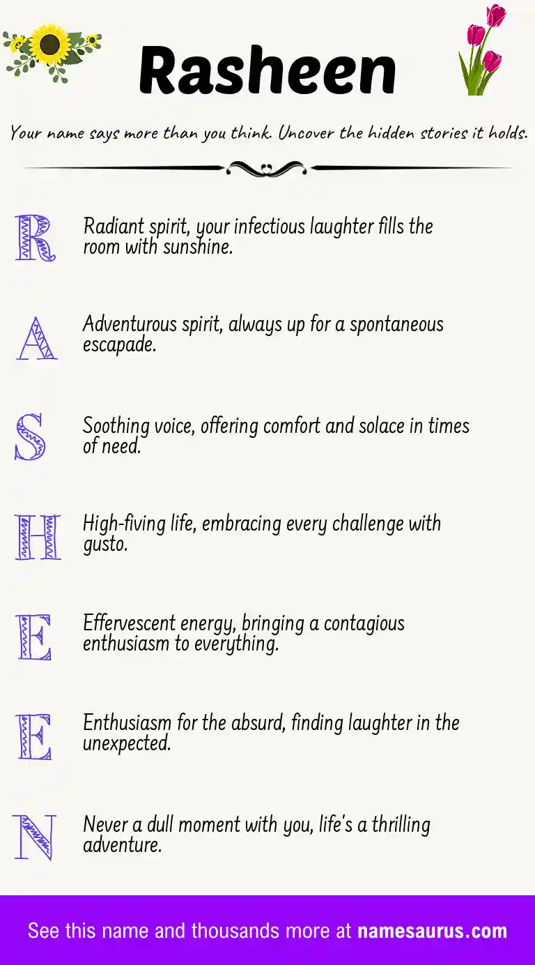 Acrostic poem about Rasheen.