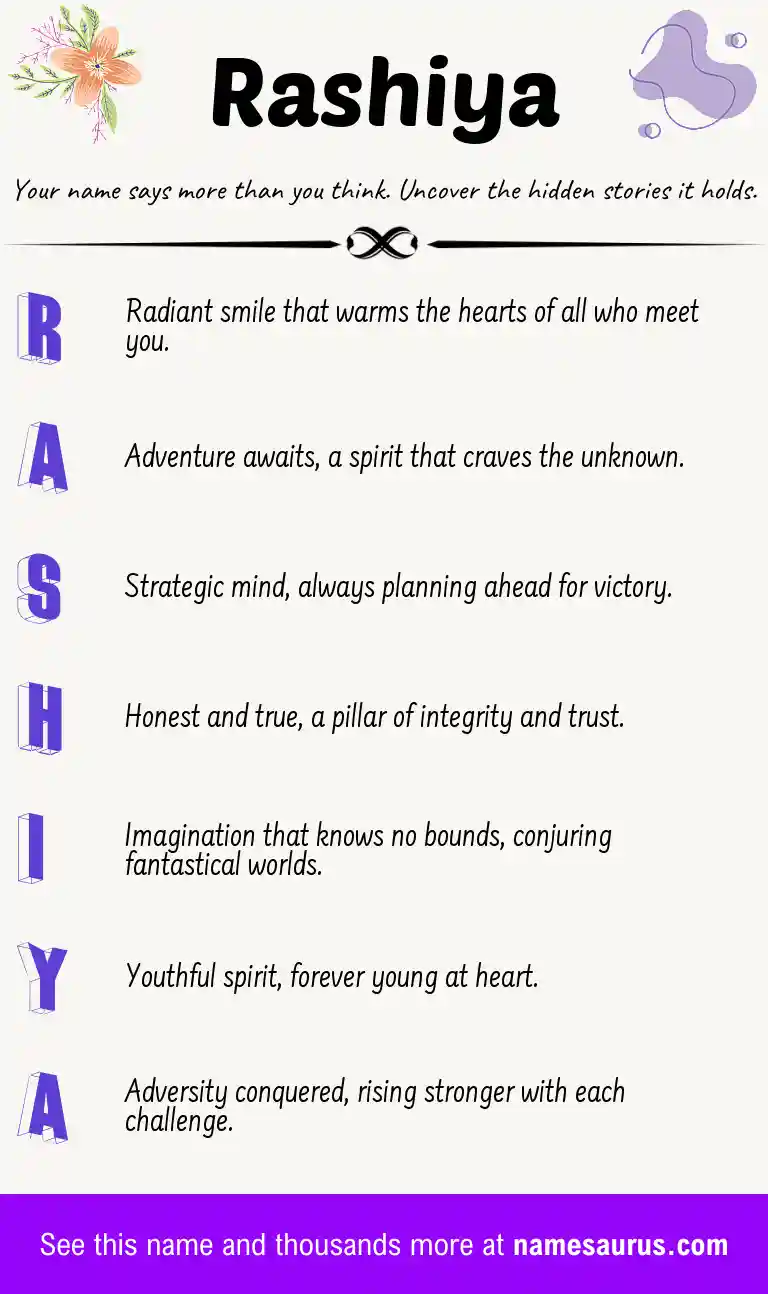 Acrostic poem about Rashiya.